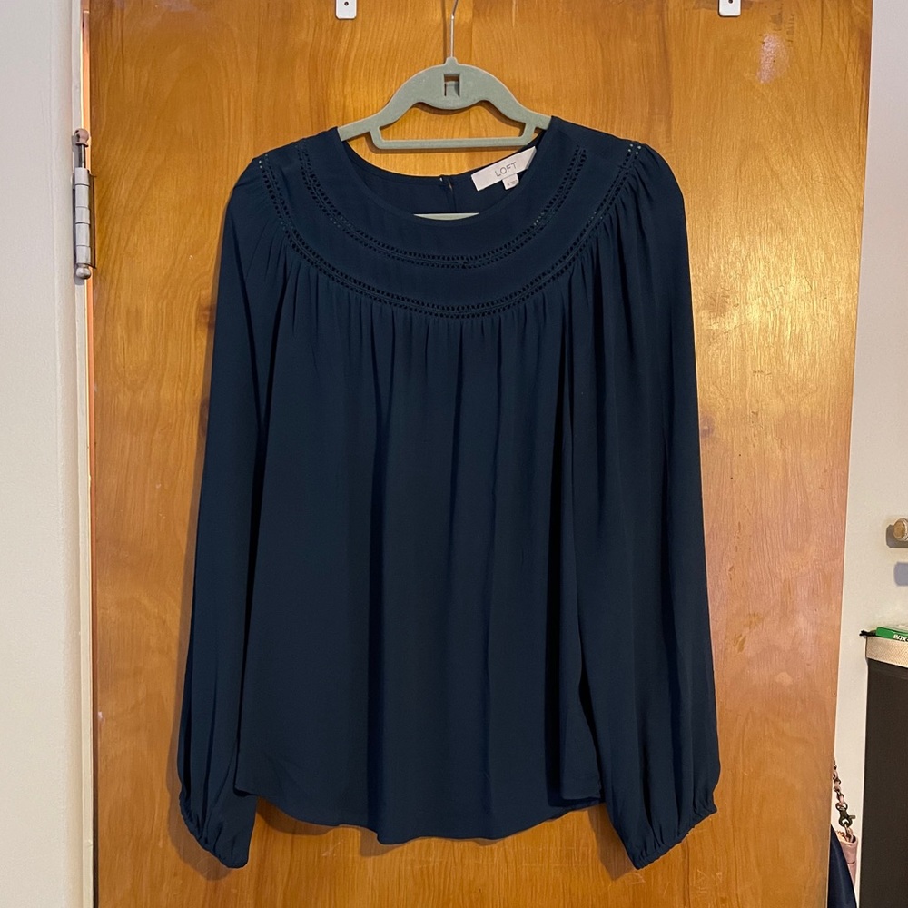EUC Loft Blouse Deep Teal size XL